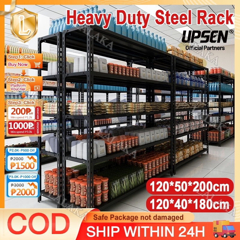 6 Layer Metal Rack Steel Rack Heavy Duty Storage Shelves Boltless Shelf ...