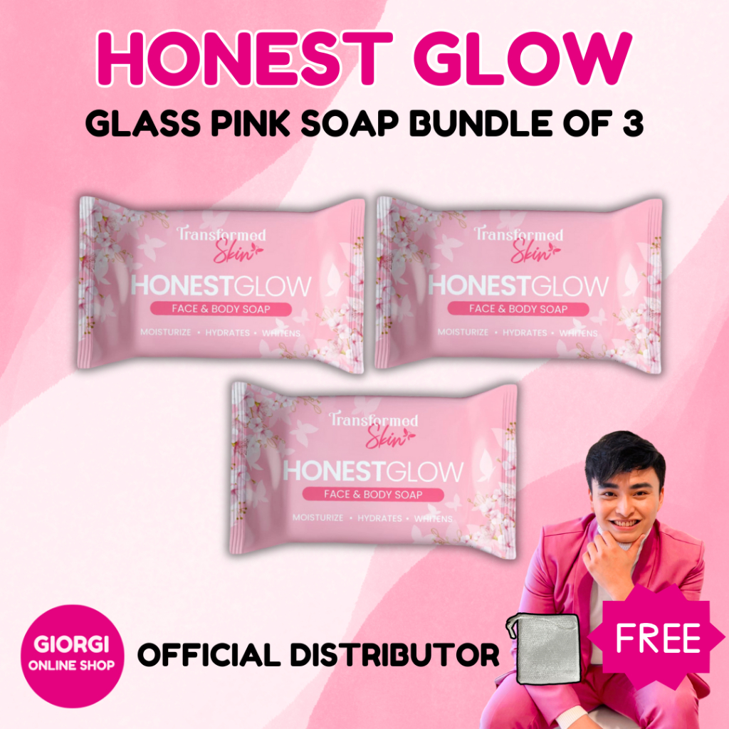HONEST GLOW Glass Skin Soap 80G | 3 pcs bundle | Pink Soap | Shopee ...