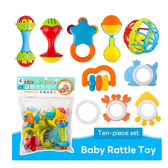 Baby Rattle 10-pcs Baby Musical Instrument Toys Non-Toxic Colorful ...