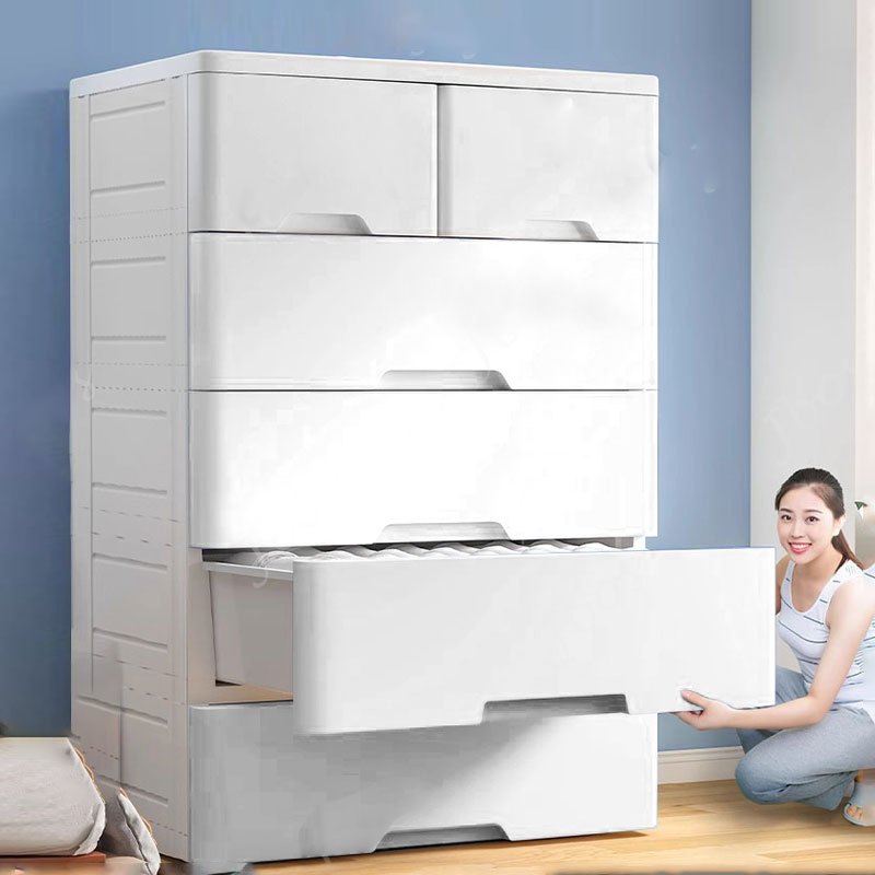 JOYS Storage Cabinet Plastic Drawer With Wheels 56cm Wide Thickened ...