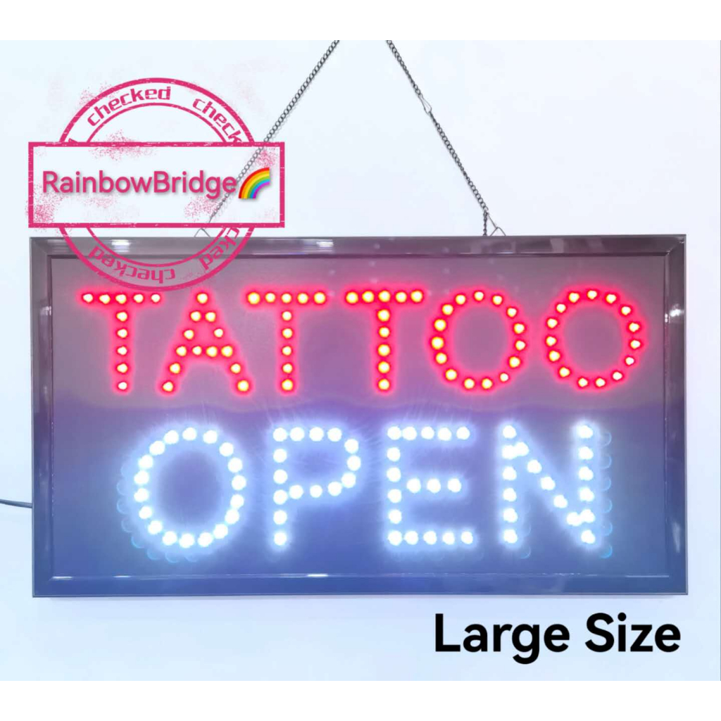 TATTOO OPEN - RAINBOW BRIDGE LED SIGNAGE (New-Small-Large) #SIZE: W48cm ...