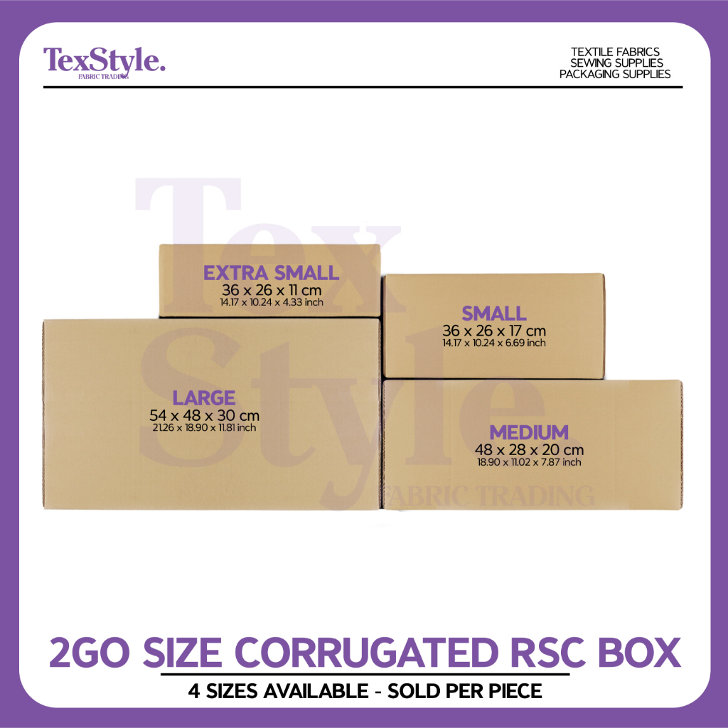 Textstyle 2-G0 Similar Size Corrugated Boxes RSC Shipping Box Packaging ...