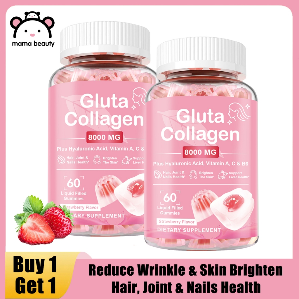 Mama Beauty Gluta Collagen Glow Gummies Skin Vitamins Beauty White Glutathione Gummies Anti Aging