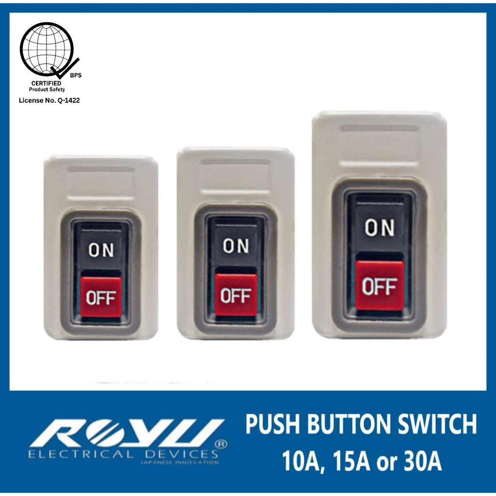 Royu Push Button Switch 10A 15A 30A | Shopee Philippines