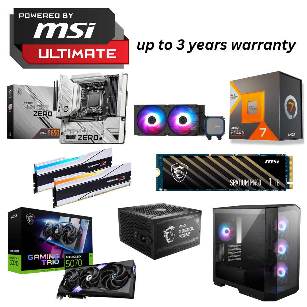PC Desktop Computer Build MSI Mio Build 7 7800X3D B650M Project Zero ...