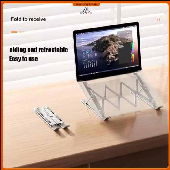 Extra Size Foldable Adjustable Aluminum Laptop Stand Metal Height ...