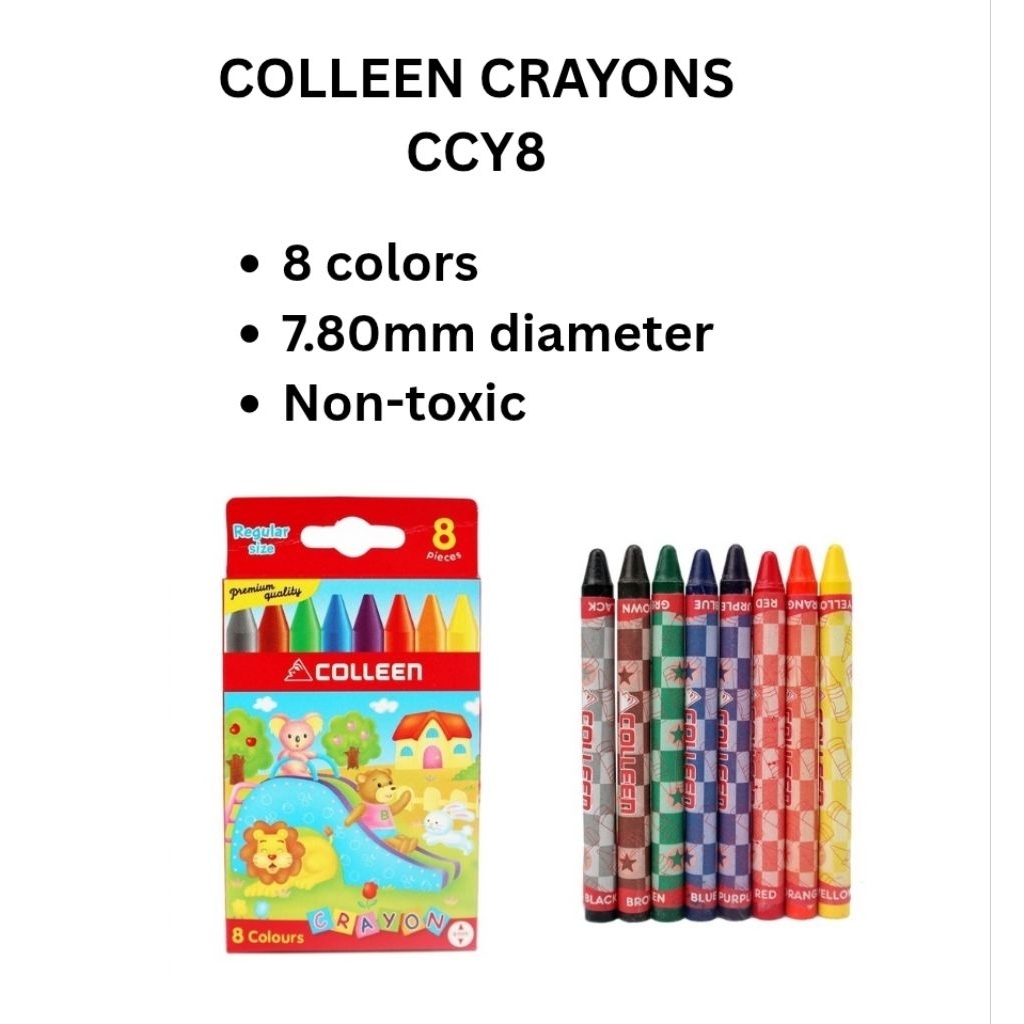 Colleen crayons 8 colors CCY8 | Shopee Philippines