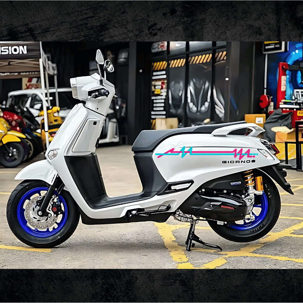 HONDA GIORNO DECALS/STICKERS - HEART BEAT - DUAL COLORS - CUTOUT VINYL ...