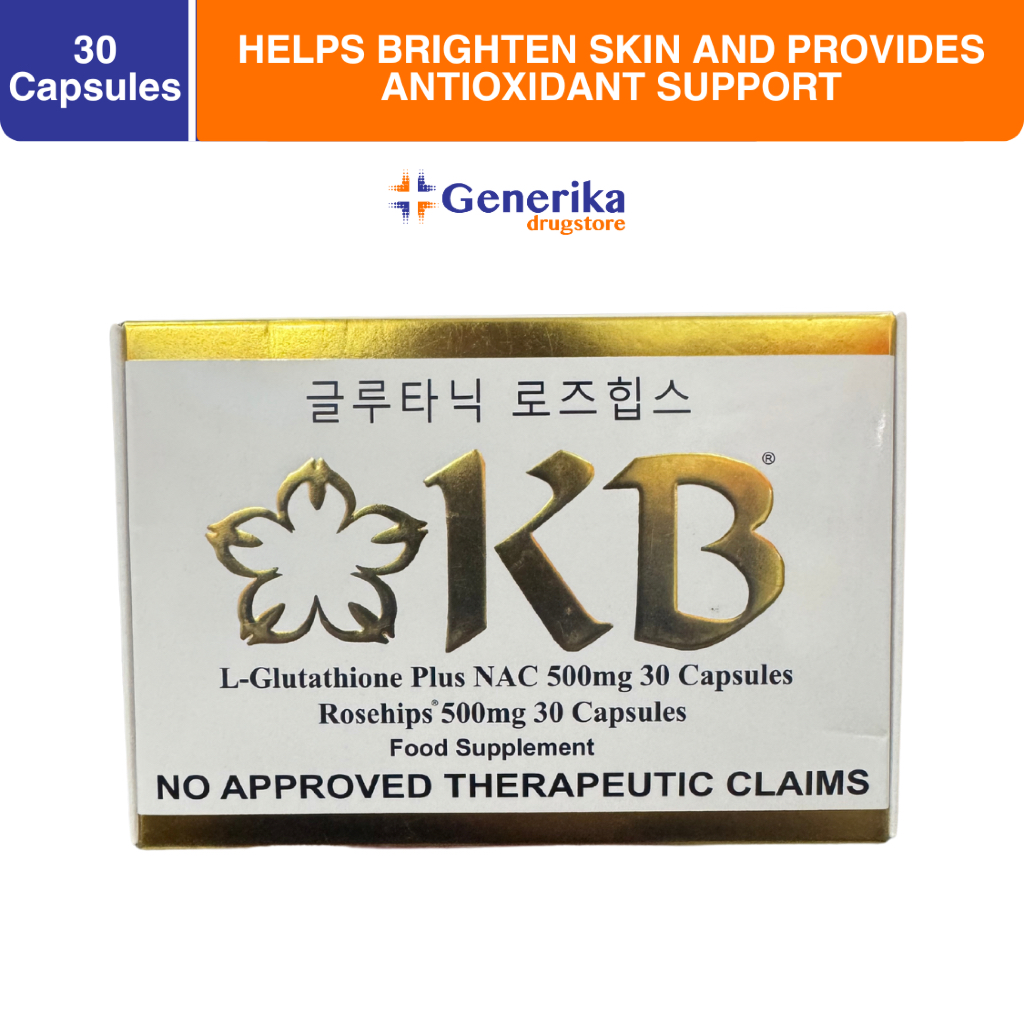 kb glutathione capsule KB L-Glutathione plus NAC -Glutanac 30's + KB Rosehips 30's New Packaging main image 0