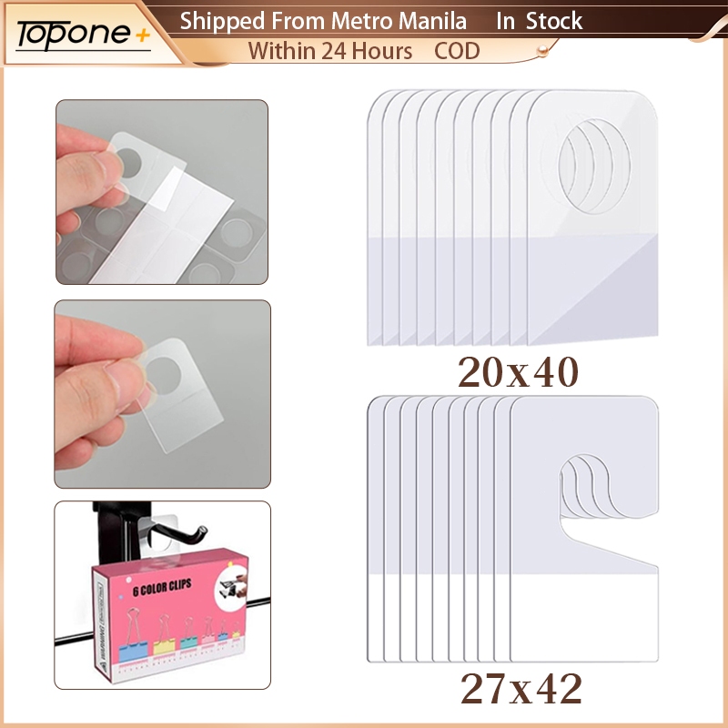 100PCS Clear Slot Hole Hang Tags Self Adhesive PVC Hanging Tabs For ...