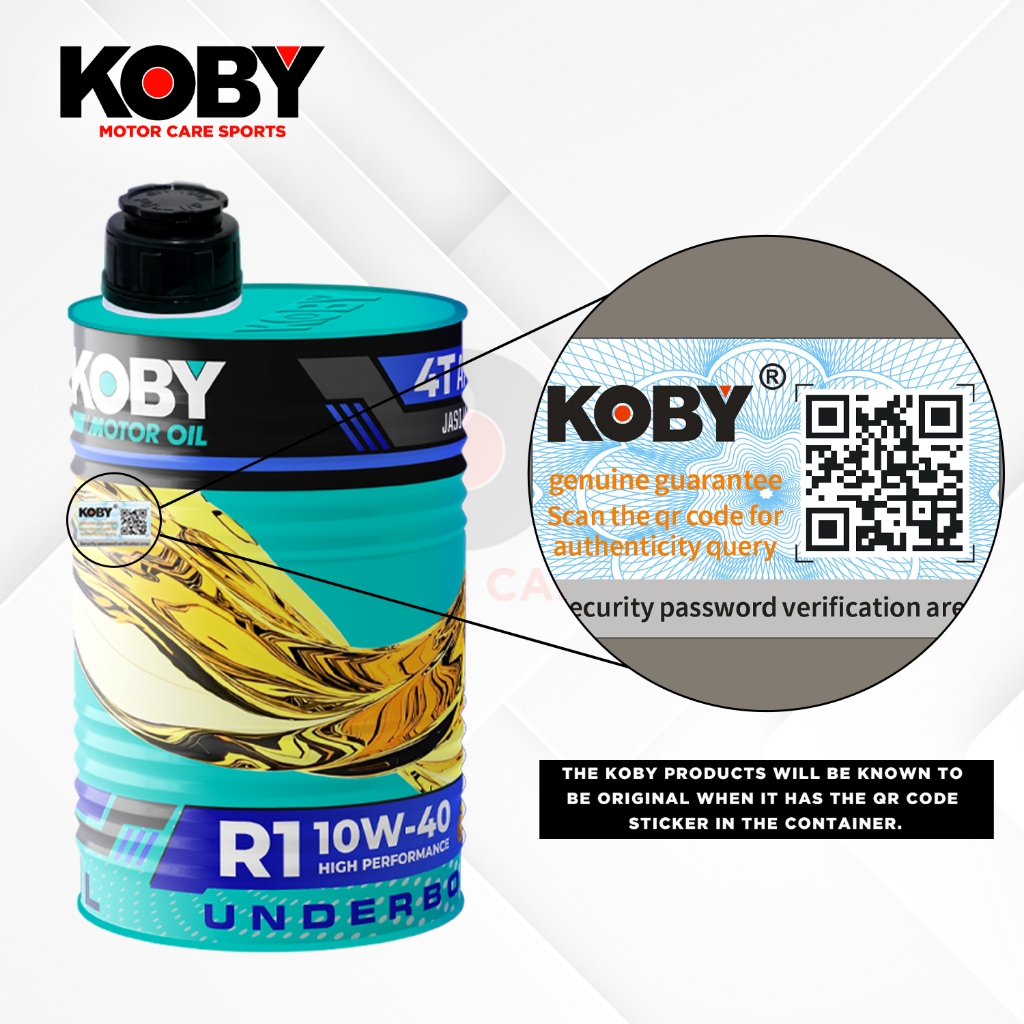 KOBY MOTOR OIL R1 10W-40 4T | API-SN JASO MA2 (For Underbone Motorcycle ...
