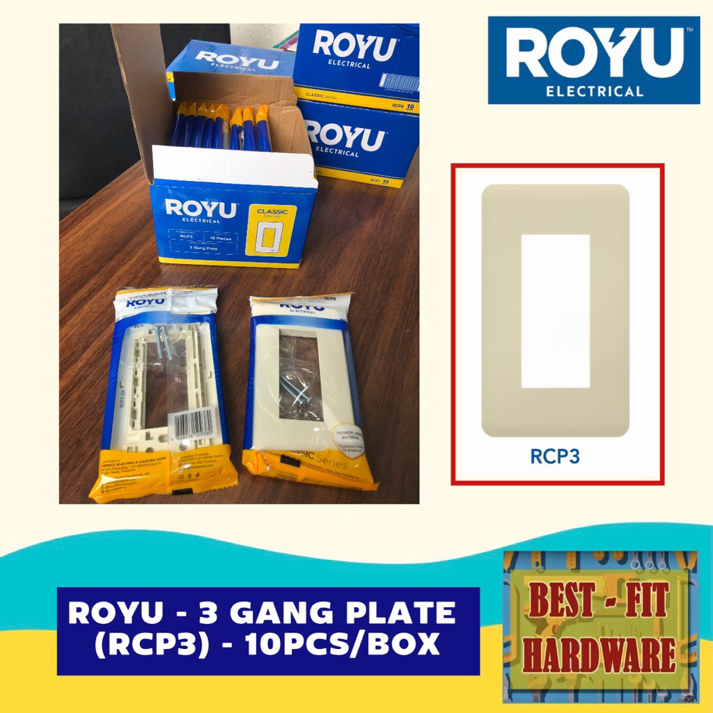 ROYU CLASSIC - 3 GANG PLATE (RCP3) SOLD PER BOX (10PCS) | Shopee ...