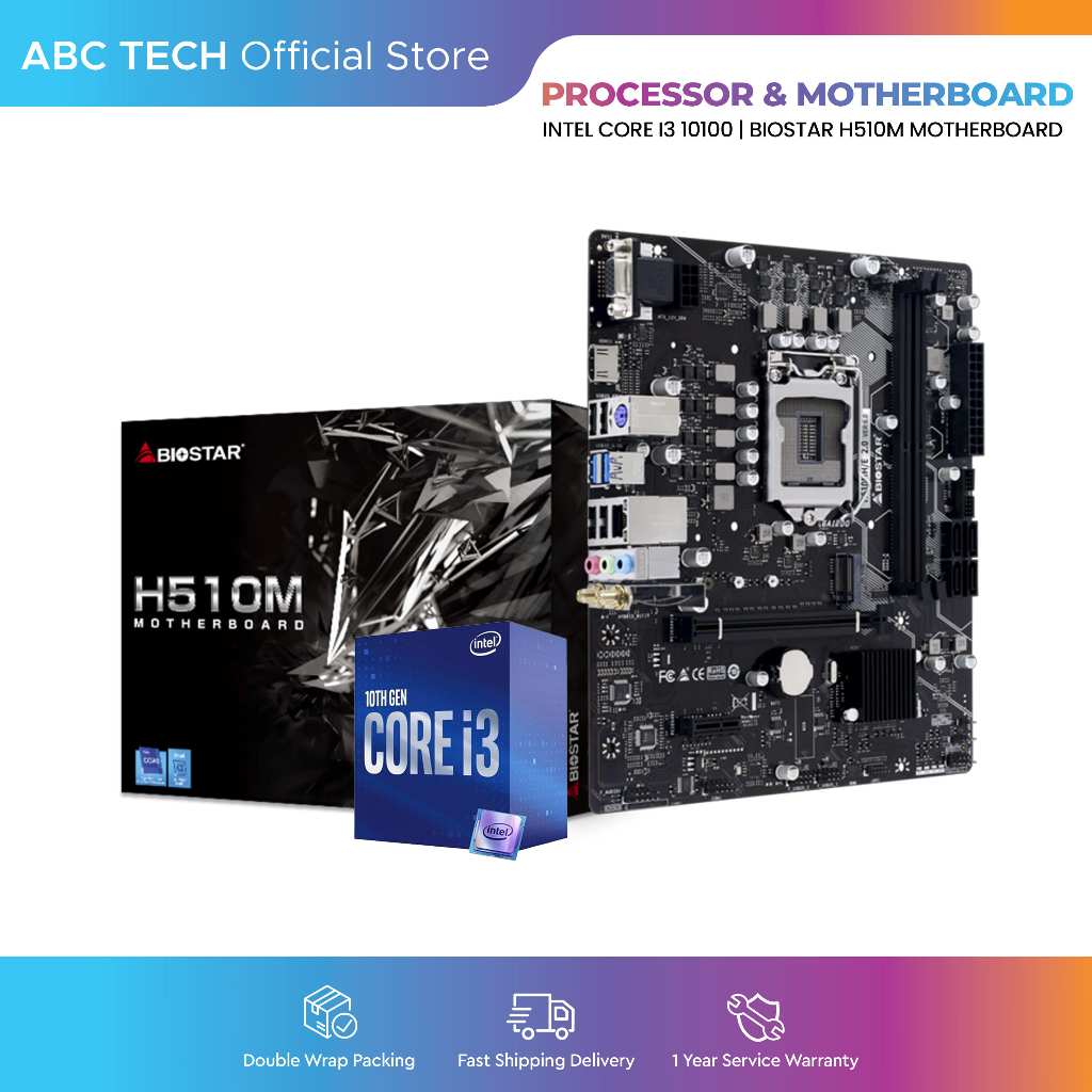 Intel Core i3-10100 or Intel Core i5-10400 Processor with Biostar