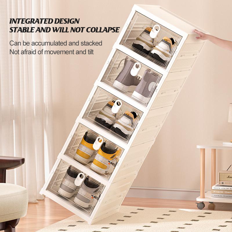 Large Size Shoe Box Organiz Foldable Candy Color Hard Plastic With ...