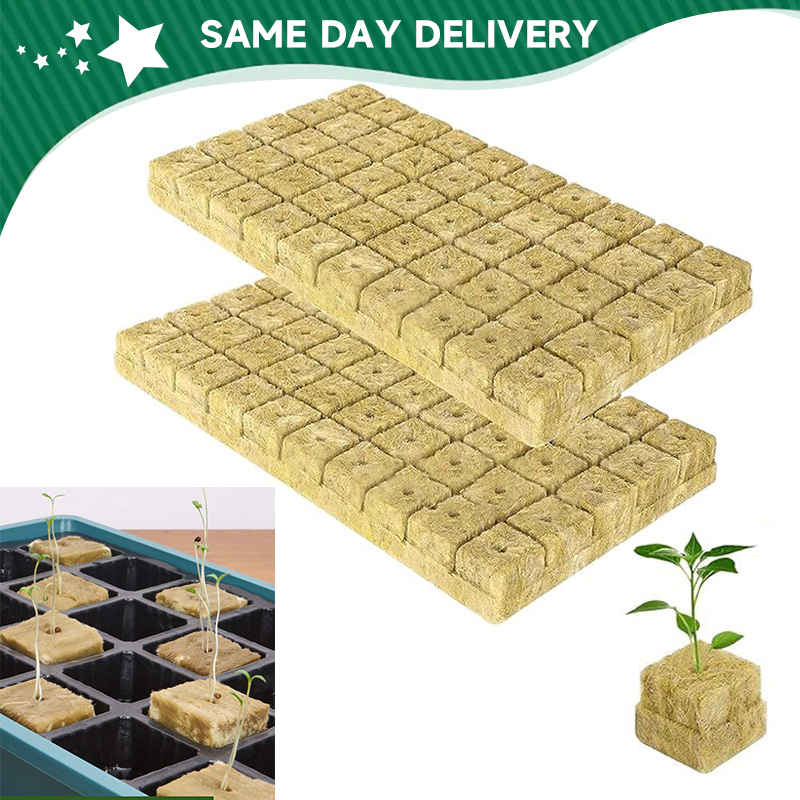 200Pcs Rockwool Grow Cubes Greenhouse Seedling Rock Wool Blocks ...