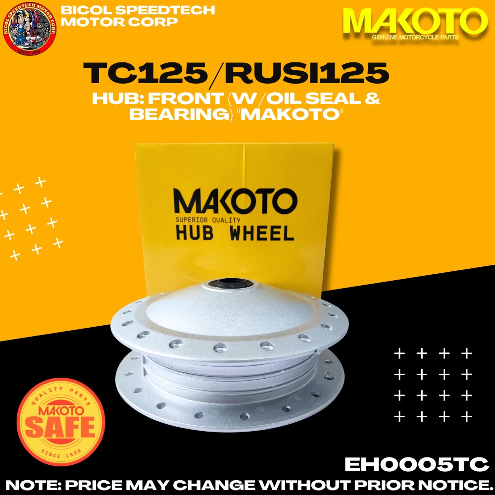 TC125/RUSI125 HUB: FRONT (W/OIL SEAL & BEARING) 