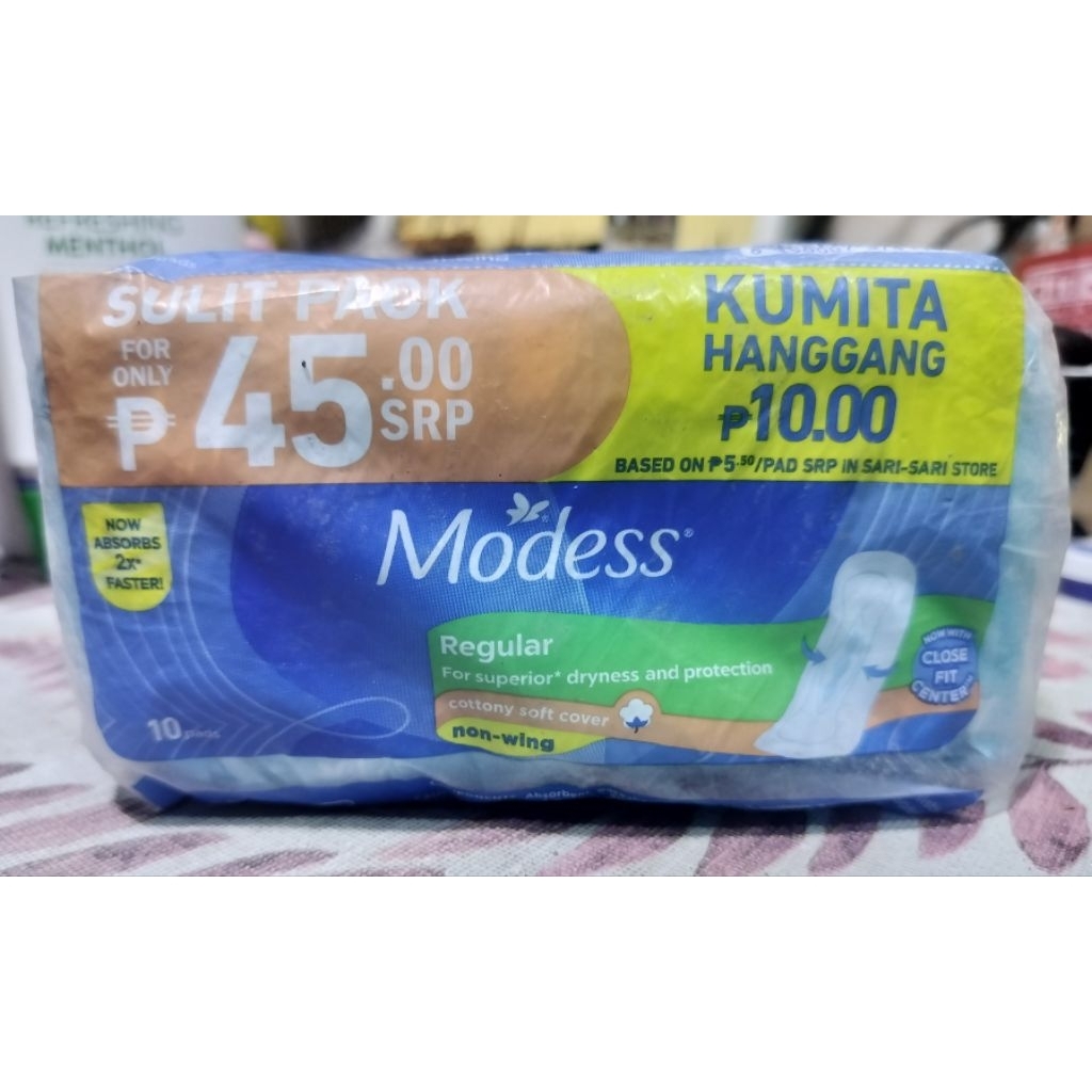 Modess Regular Non-Wing 10pads, Market Return | Shopee Philippines