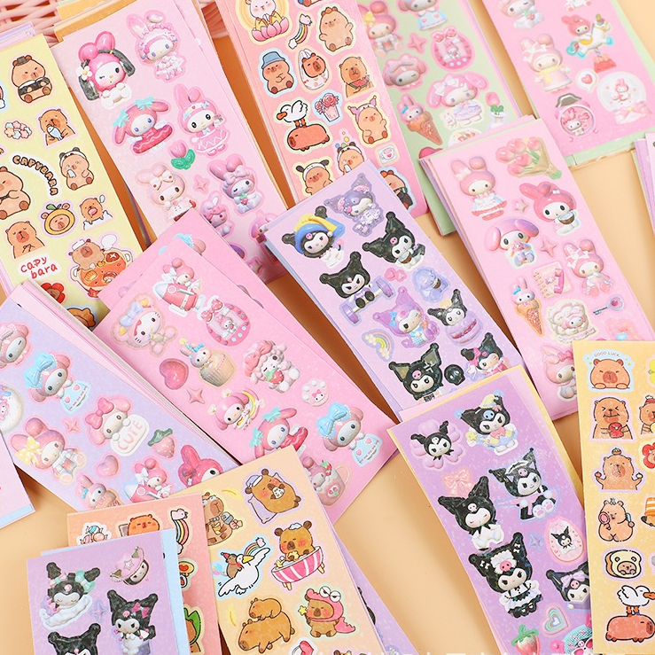 20pcs sanri Guka Stickers kuromi&capybaraStickers Children's Notebook ...