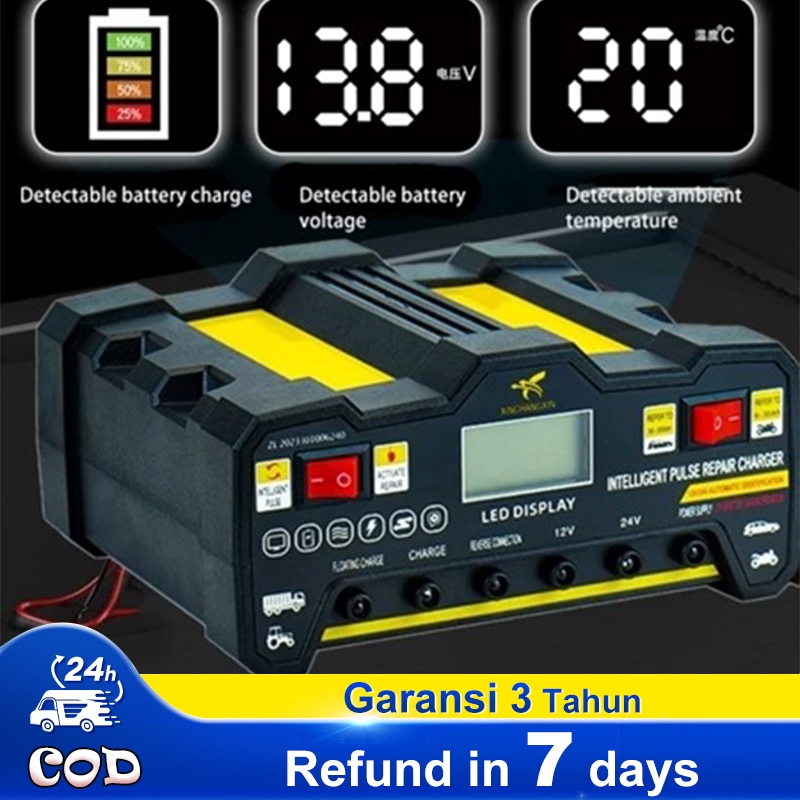 24V/12V Volts Car Battery Charger Heavy Intelligent Lead Acid Pulse