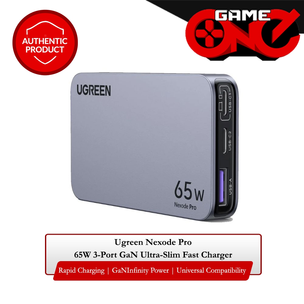 Ugreen Nexode Pro 65W 3-Port GaN Ultra-Slim Fast Charger (X753/15817 ...
