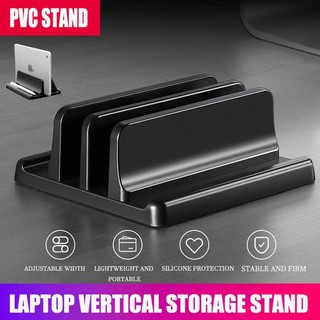 Vertical Laptop Stand adjustable 3 in 1 black Computer rack storage ...