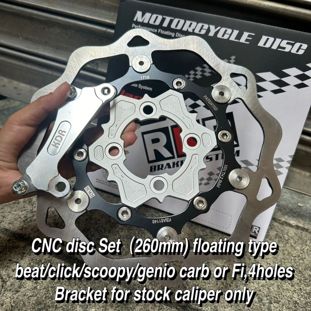 big disc brake floating cnc 260mm click beat mio scoopy genio fi v3 ...