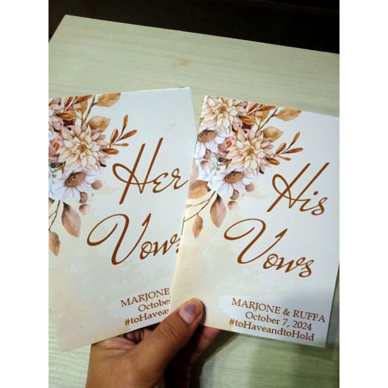 Customized Her/His Wedding Vows Set/Pair | Shopee Philippines