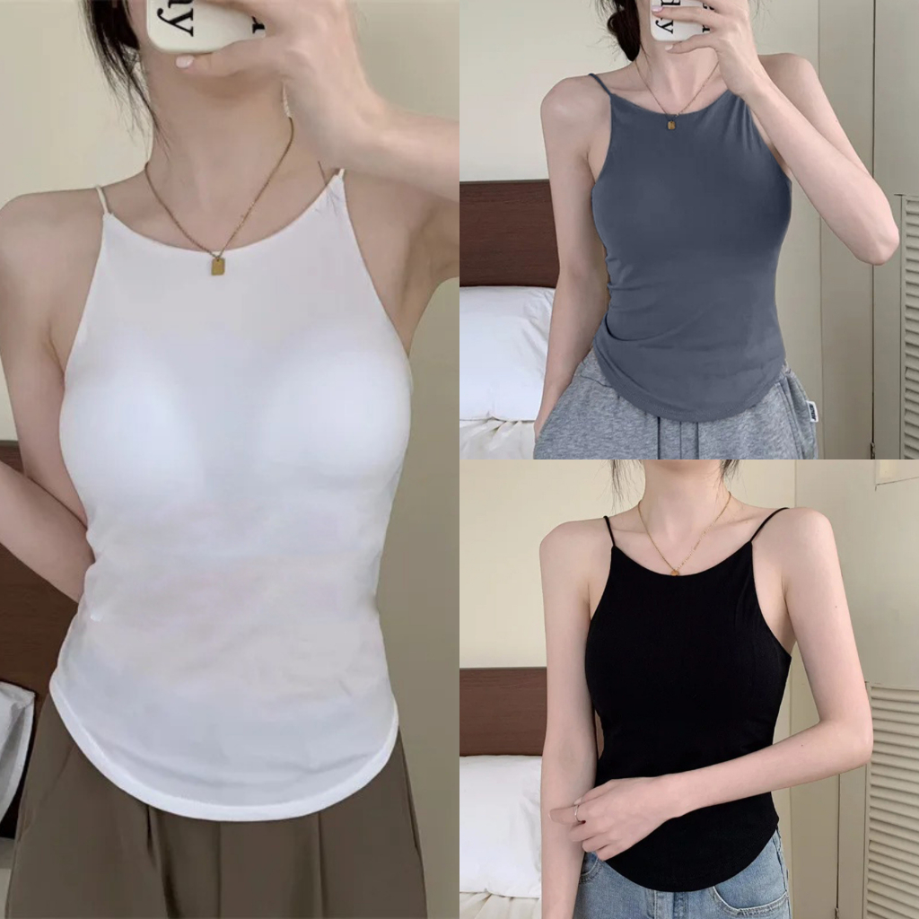 VAMPIRE 6A0299 Double Lining String No Pads Tank Top | Shopee Philippines
