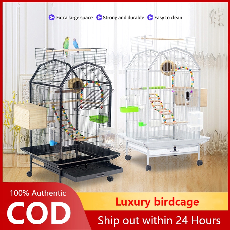 Luxury bird cage villa style movable large space bird cage specially ...