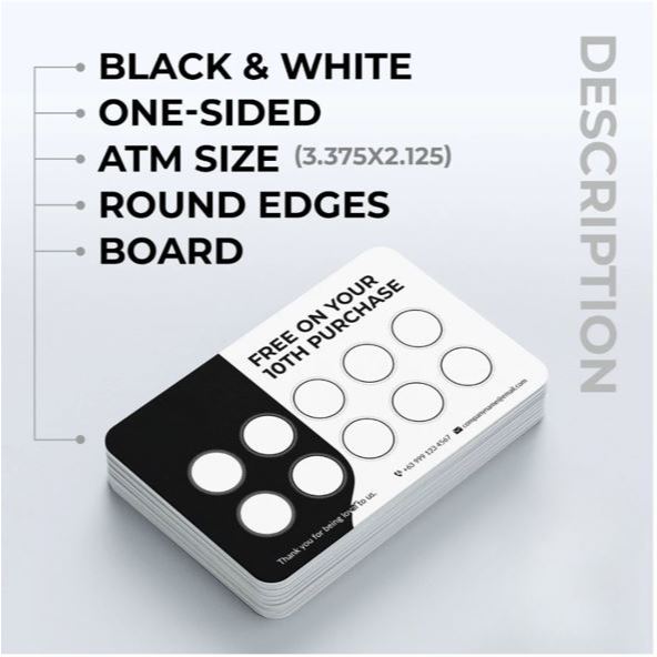 Customized LOYALTY CARD for V@PÉ Shop • 100pcs ATM Size 300gsm Board ...