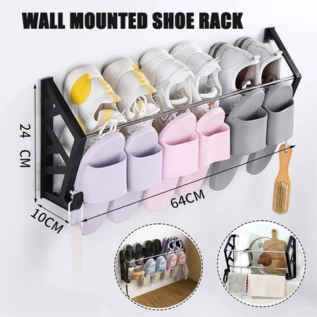 Yo-Fun Door Back Shoe Rack Organizer Wall Mounted Slipper Rack ...