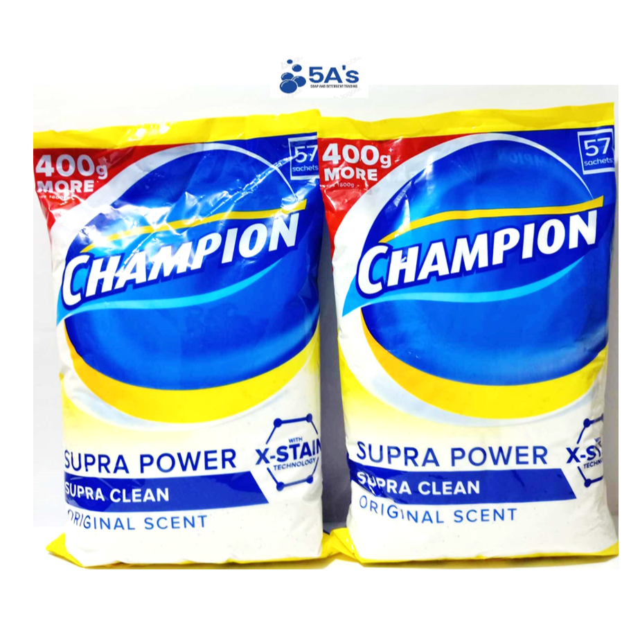 CHAMPION SUPRA CLEAN ORIGINAL SCENT POWDER DETERGENT 2 KG (bundle of 2 ...