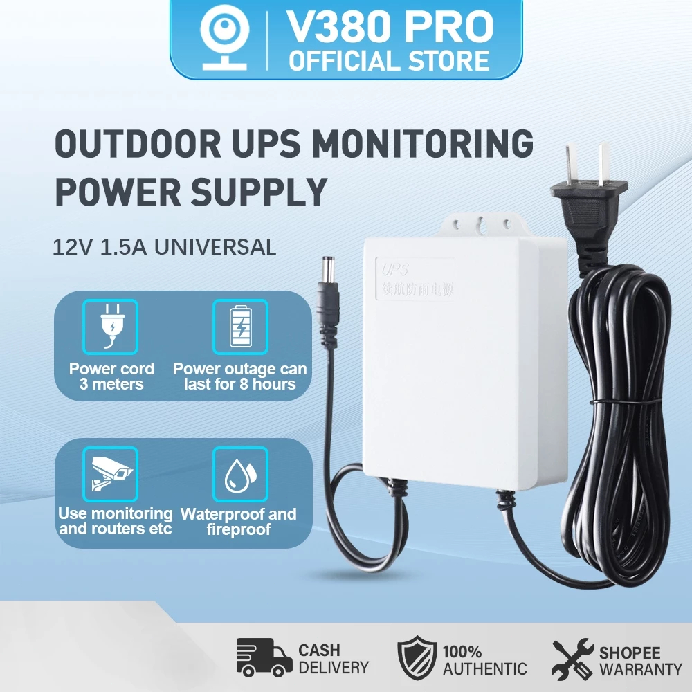 V380 PRO 12V 1.5A Mini UPS Battery Backup for WiFi Router Modem Power ...