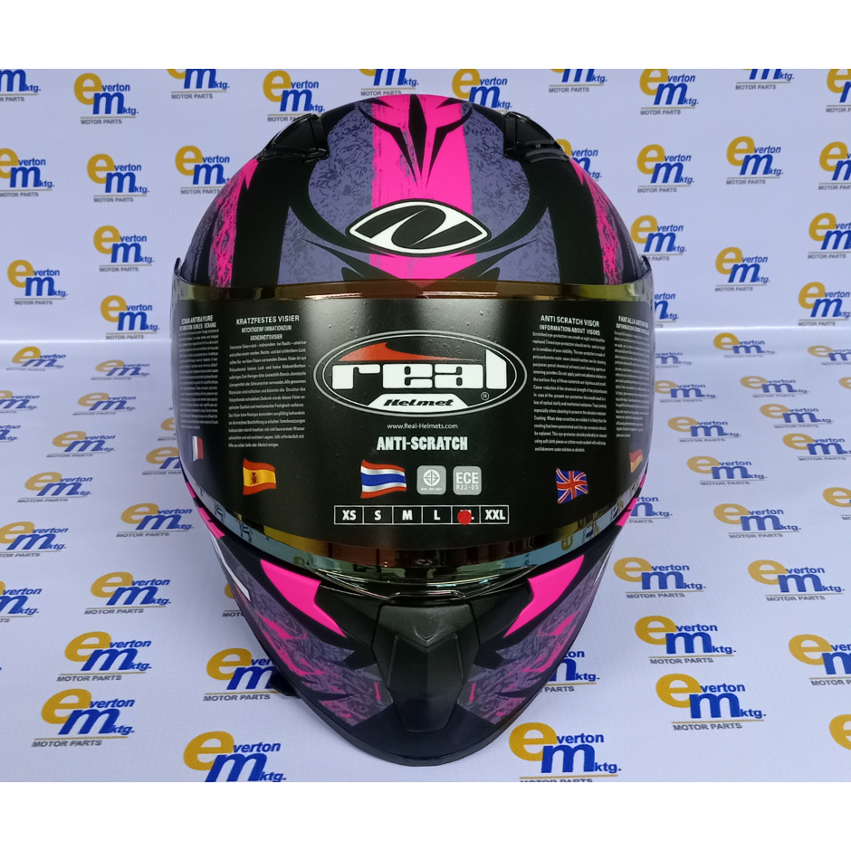 REAL HELMET RAPTOR STRATOS BLACK/PINK FULL-FACE | Shopee Philippines
