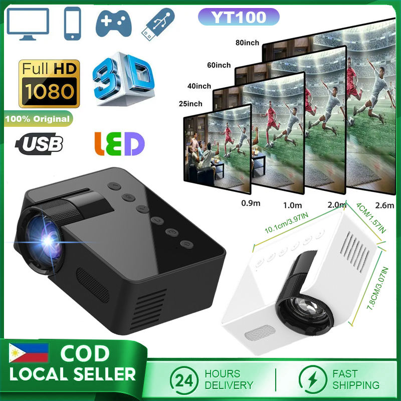 Projector YT100 Portable Smart Mini Phone Projector 4K HD 1080P ...