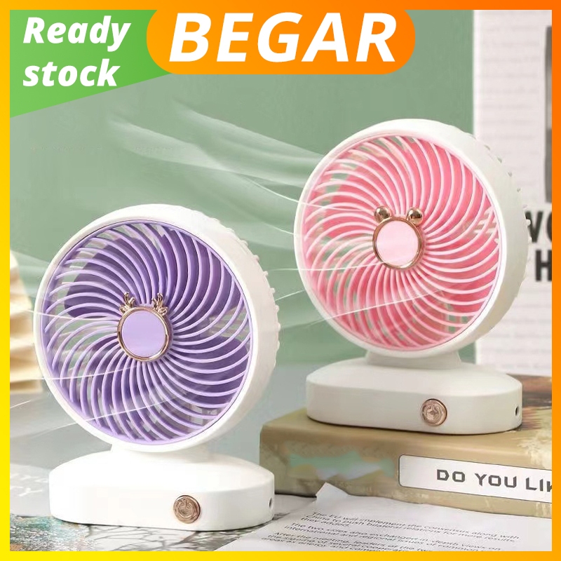 Small Table Fans Rechargeable Portable 2 Speeds Desk Fans Battery ...