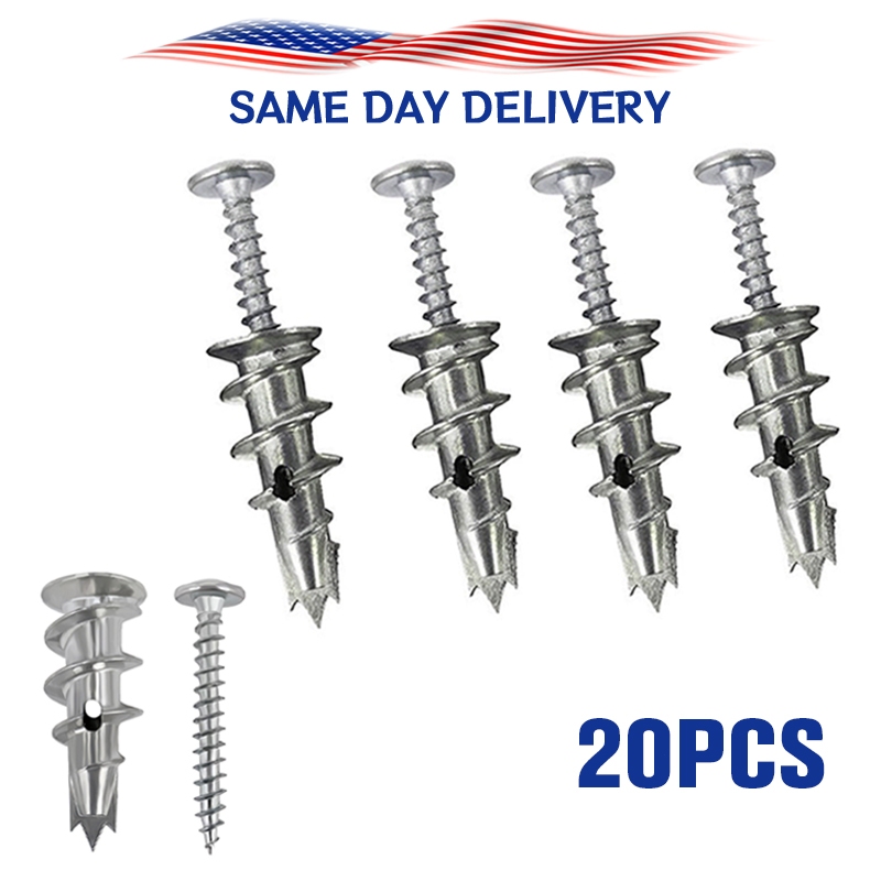 30-Pack Heavy Duty Self-Drilling Drywall Anchors - Zinc Alloy Holds 44LB Each