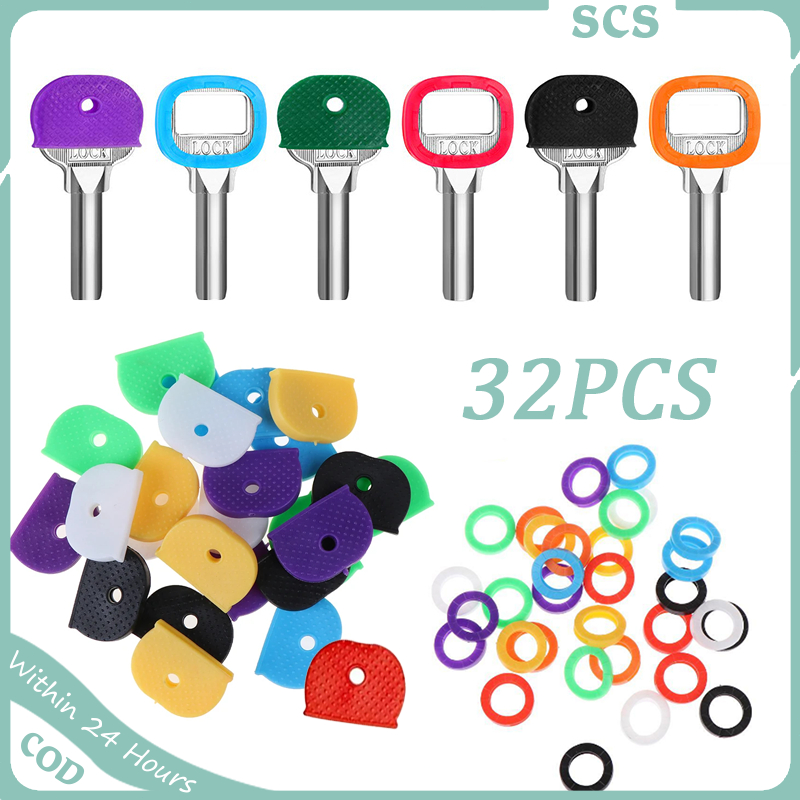 32pcs Colorful Key Cap Tags Plastic Key Color Identifiers，2 Styles 8 ...
