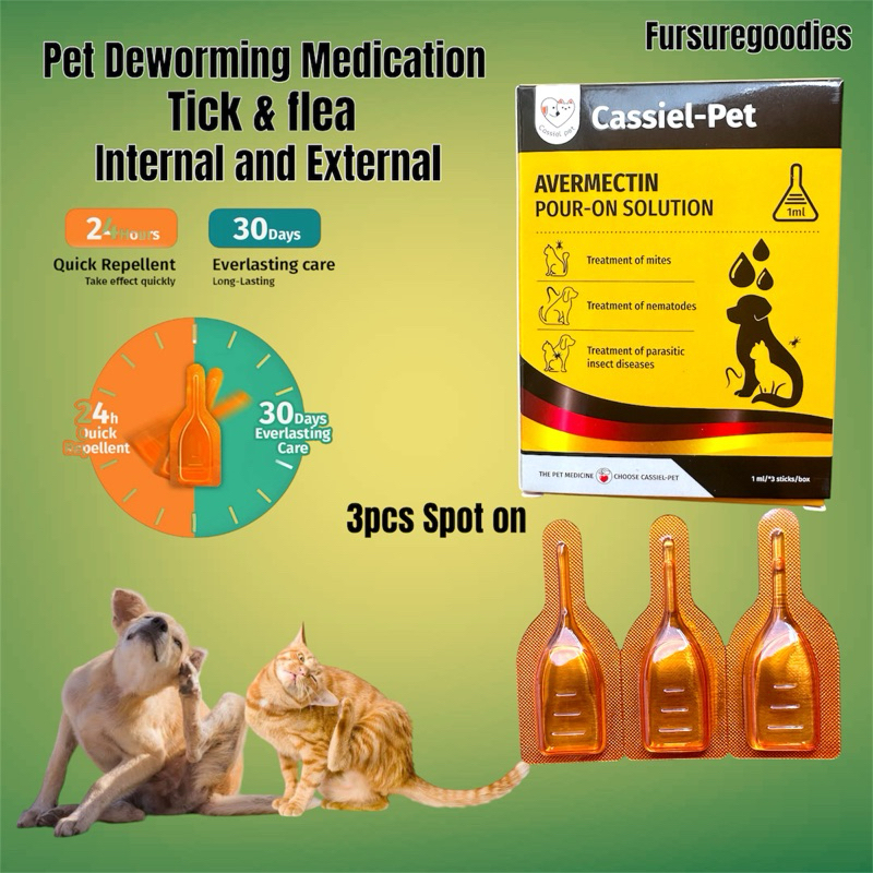Cassiel Pet Tick & flea Spot On Treatment for Dog & Cats Anti Iching