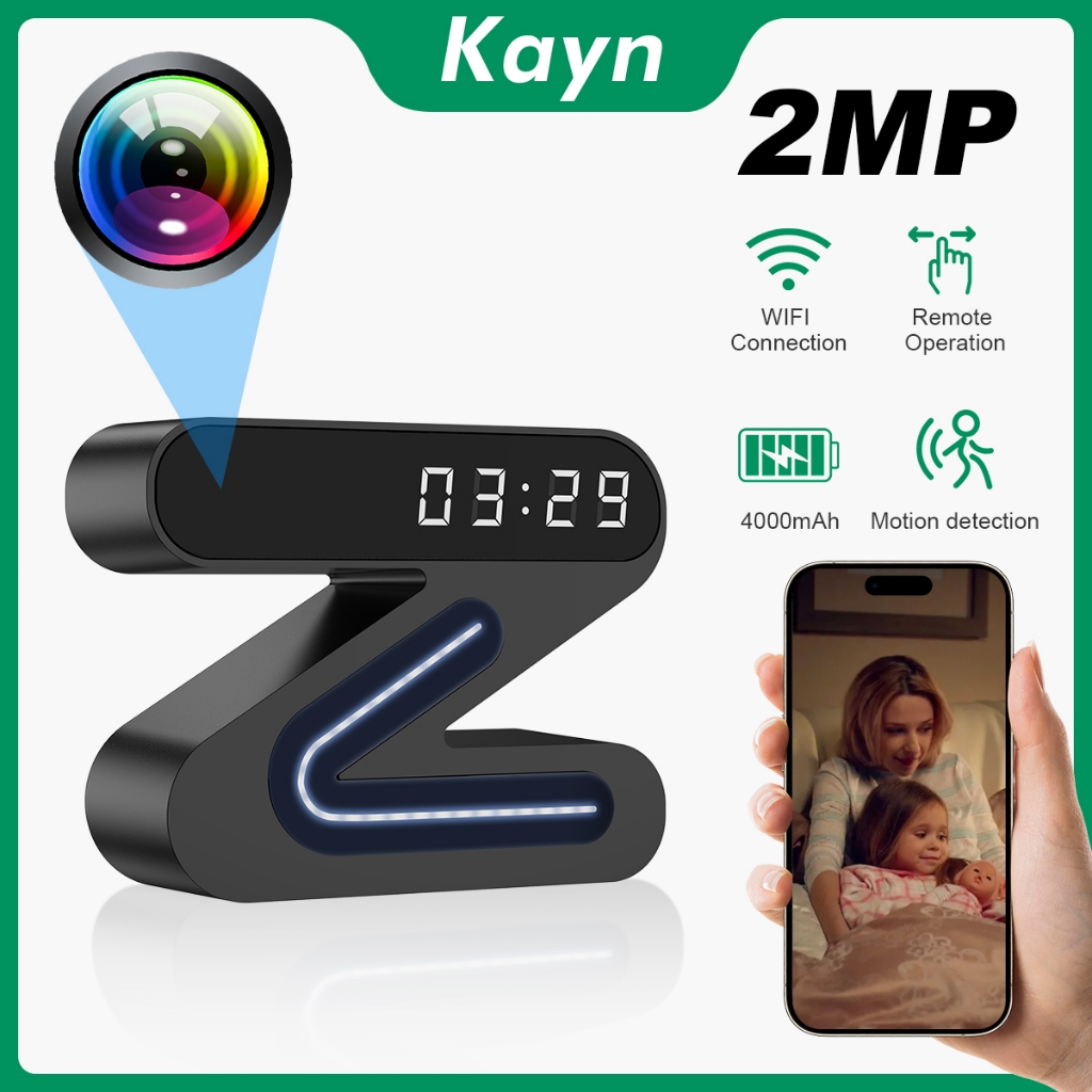 1080P HD Digital Clock Hidden Camera,Full Color Night Vision,Remote ...