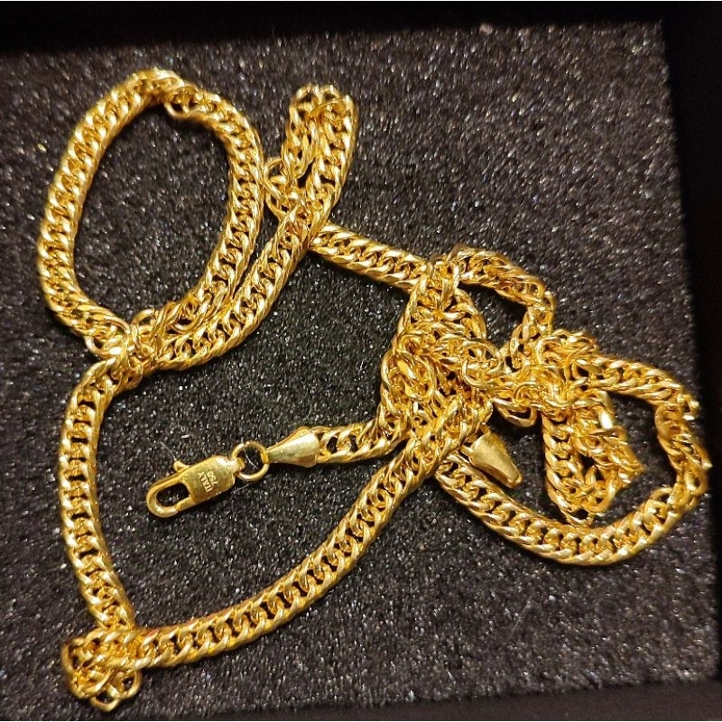 Necklace 18K Gold Plated 6mm Japan Style with Italy750 Stamp