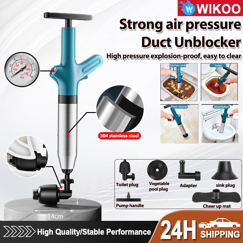 High Pressure Toilet Unclogger Plunger Drain Unblocker Powerful Air ...