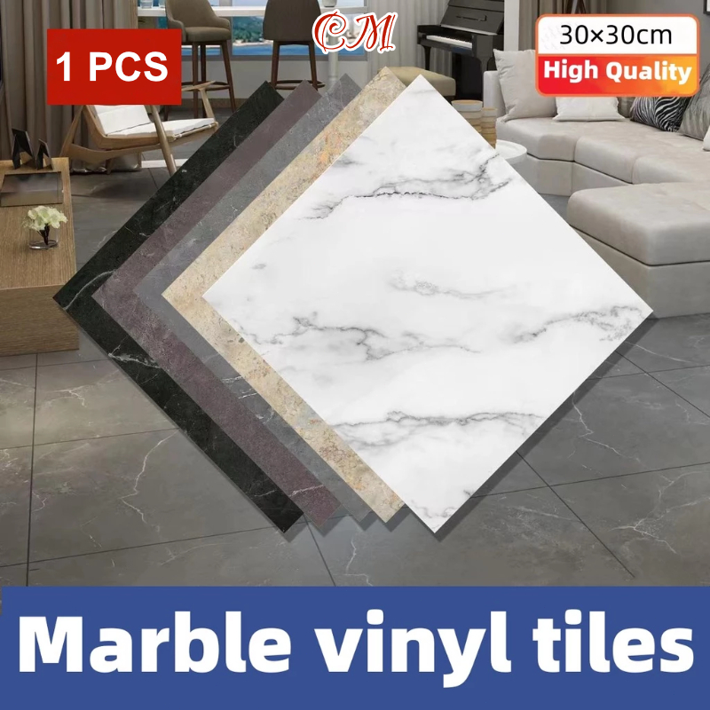 Vinyl Tile Floor Sticker Waterproof Self Adhesive Dirt Resistance Wood
