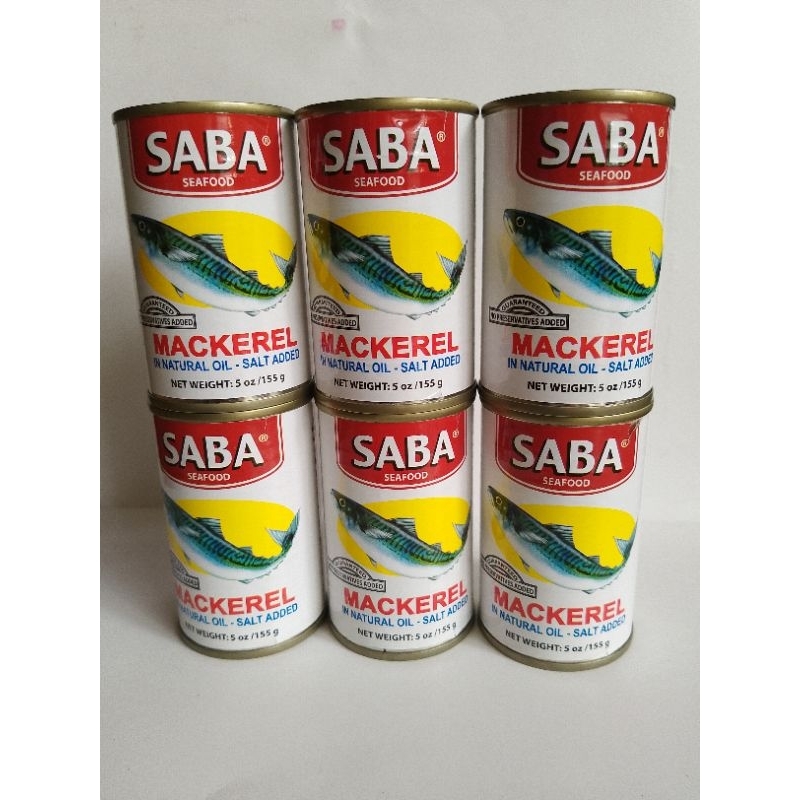SABA Mackerel in Natural Oil - Salt Added 155g x 6 | Shopee Philippines