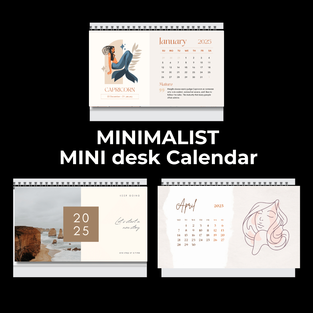 2025 Mini Desk Calendar MINILMALIST | Aesthetic | Shopee Philippines