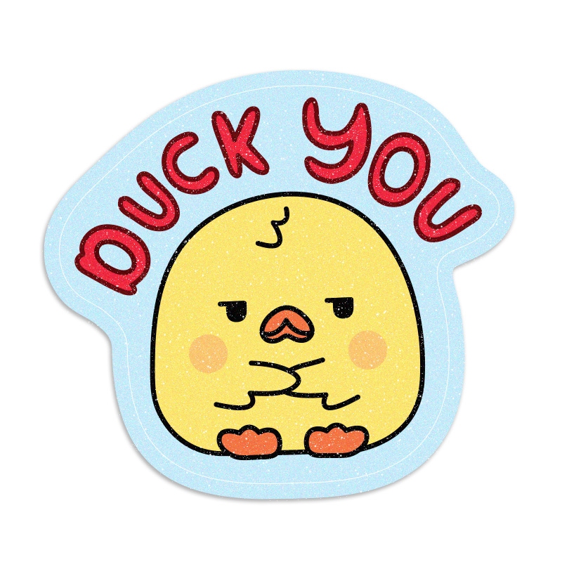 Duck You Meme Waterproof Vinyl Decal Sticker, Laptop Sticker, Water ...