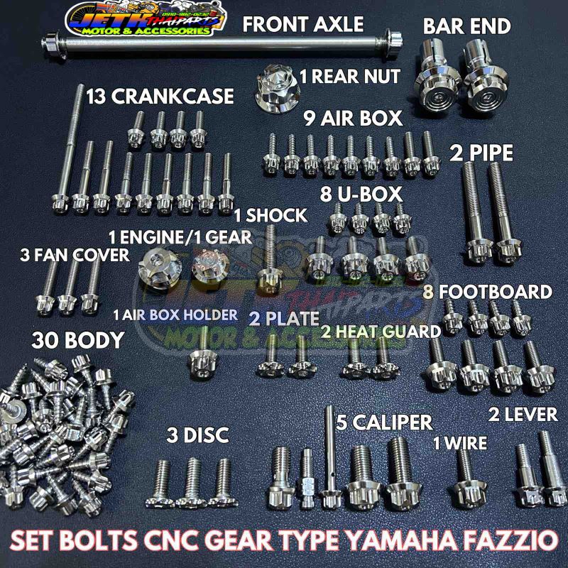 YAMAHA FAZZIO SET BOLT CNC GEAR TYPE SC SIAM BRAND (STAINLESS) | Shopee ...