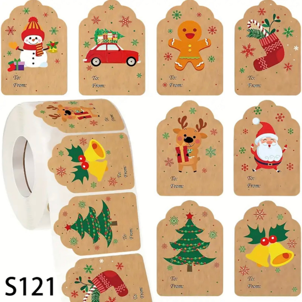 500 stickers/roll stickers Christmas holiday decoration gift stickers ...