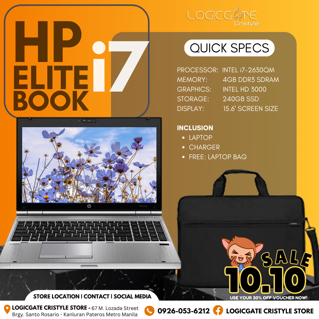 PROMO HP ELITEBOOK i7 LAPTOP 4GB Memory 500GB HDD School Work from  home Office(USED) CLASSB