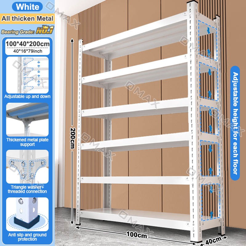 5 Layers Steel Rack Metal Rack Shelf Boltless Organizer Rack Heavy Duty ...